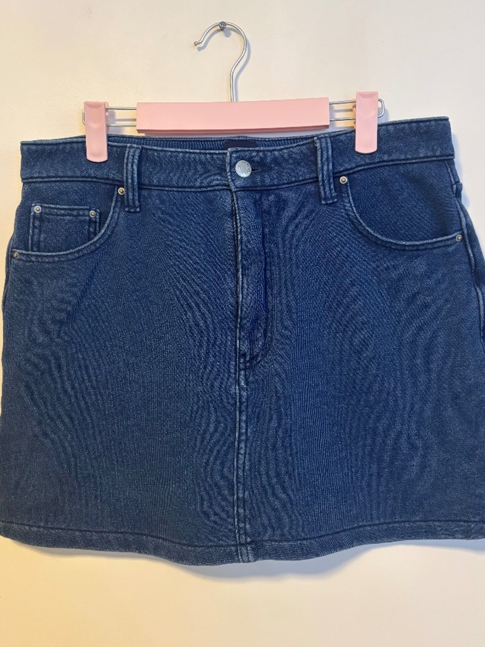 GAP Sweatpant Jean French Terry Mid Rise Midi Skirt Dark Wash Blue Womens Medium